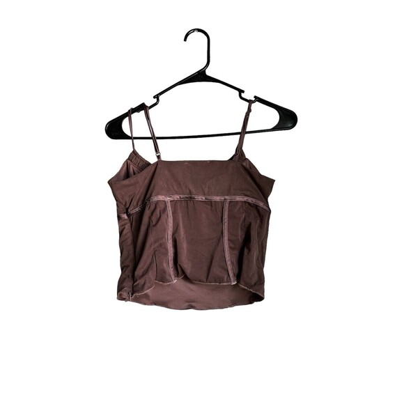 Kendall & Kylie Maroon Corset Small Coquette Velvet Spaghetti Strap Cropped - Picture 2 of 4